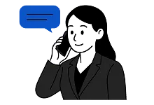 A woman taking a phone call from her phone